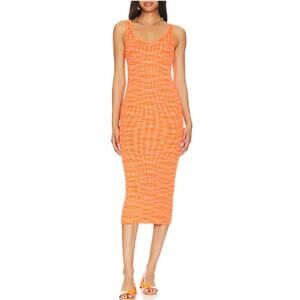 Stitches & Stripes Women's Tangerine Lex Bodycon Midi Dress Size S
